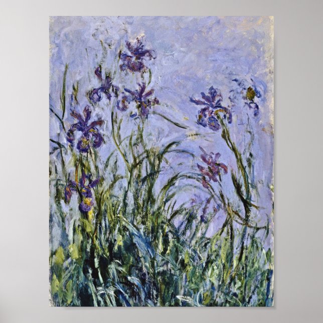 Poster Claude Monet - Iris Mauves (Frente)