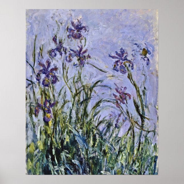 Poster Claude Monet - Iris Mauves (Frente)
