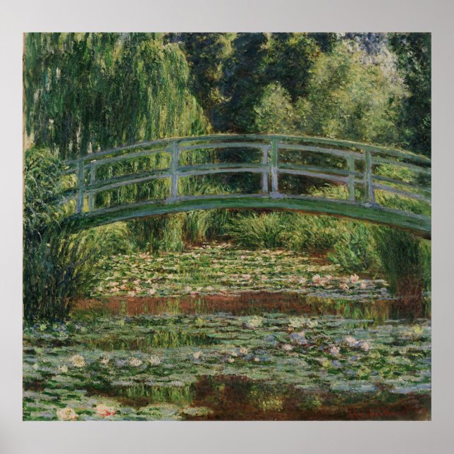 Poster Claude Monet Japonês Pegbridge & Water Lily Piscin (Frente)