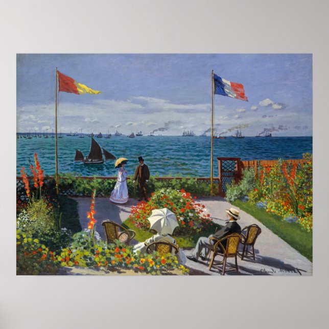 Poster Claude Monet - Jardim de Sainte-Adresse (Frente)