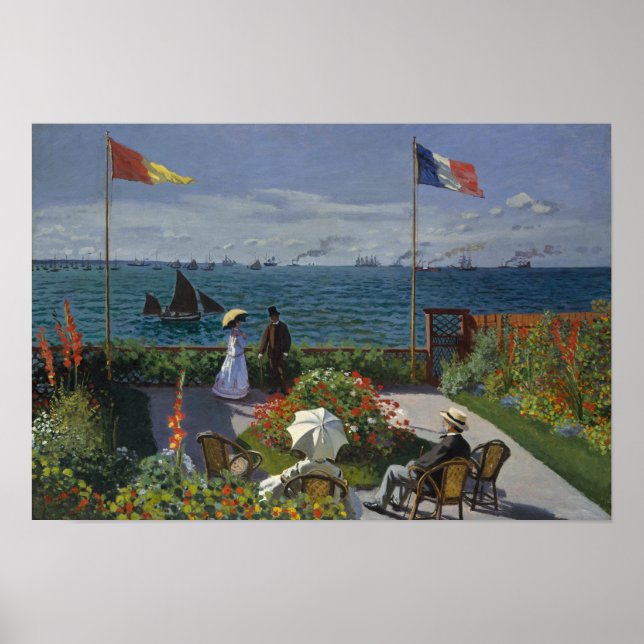 Pôster Claude Monet - Jardim de Sainte-Adresse (Frente)