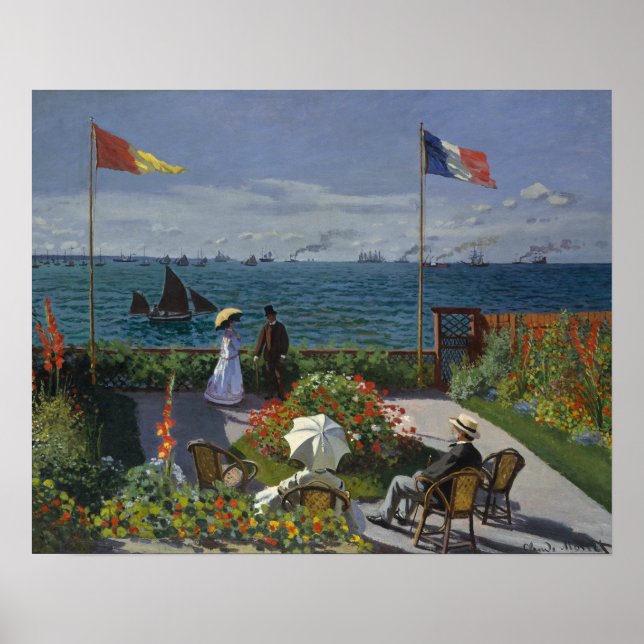 Pôster Claude Monet - Jardim de Sainte-Adresse (Frente)