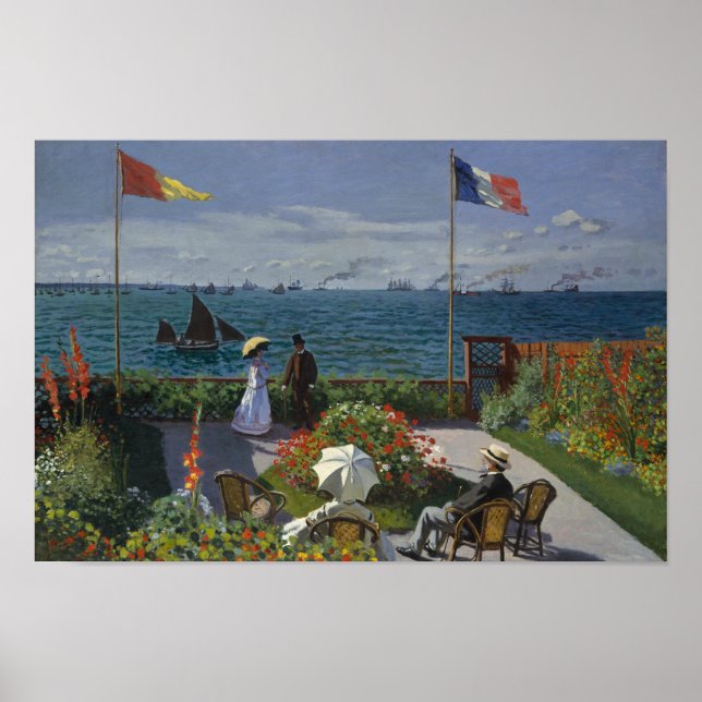Pôster Claude Monet - Jardim de Sainte-Adresse (Frente)