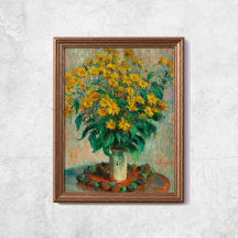 Claude Monet Jerusalem Artichoke Flores Arte Velha