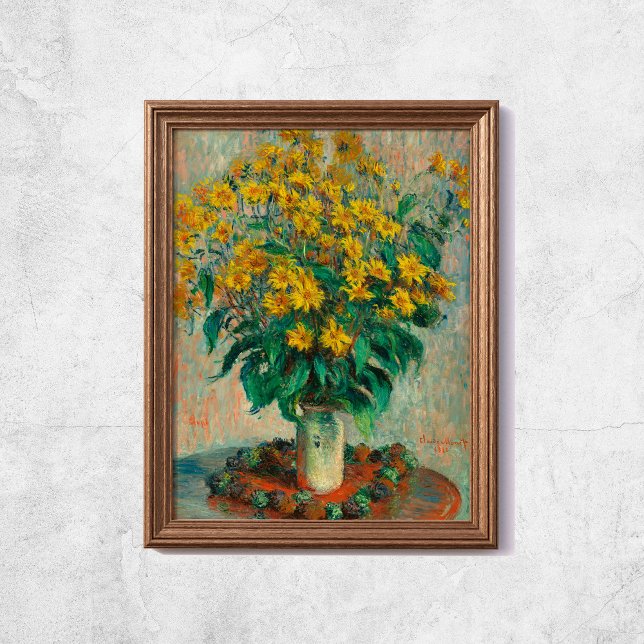 Poster Claude Monet Jerusalem Artichoke Flores Arte Velha (Claude Monet Jerusalem Artichoke Flowers Old Art Poster
)