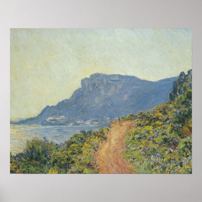 Pôster Claude Monet - La Corniche perto de Mônaco (Frente)