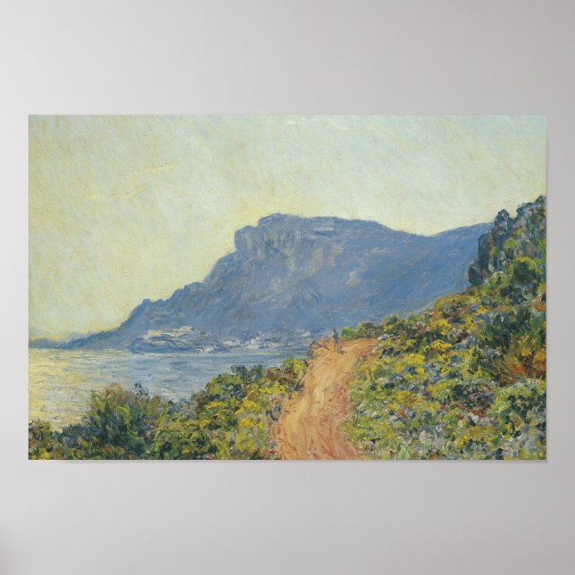 Pôster Claude Monet - La Corniche perto de Mônaco (Frente)