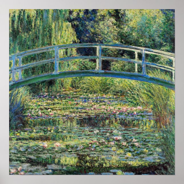 Poster Claude Monet - Lago de Nenúfares e Ponte Japonesa (Frente)