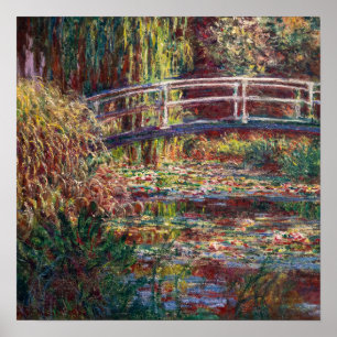Poster Claude Monet - Lago de Nenúfares, Harmonia Rosa
