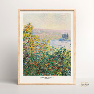 Poster Claude Monet Landscape Flower Beds em Vetheuil Art