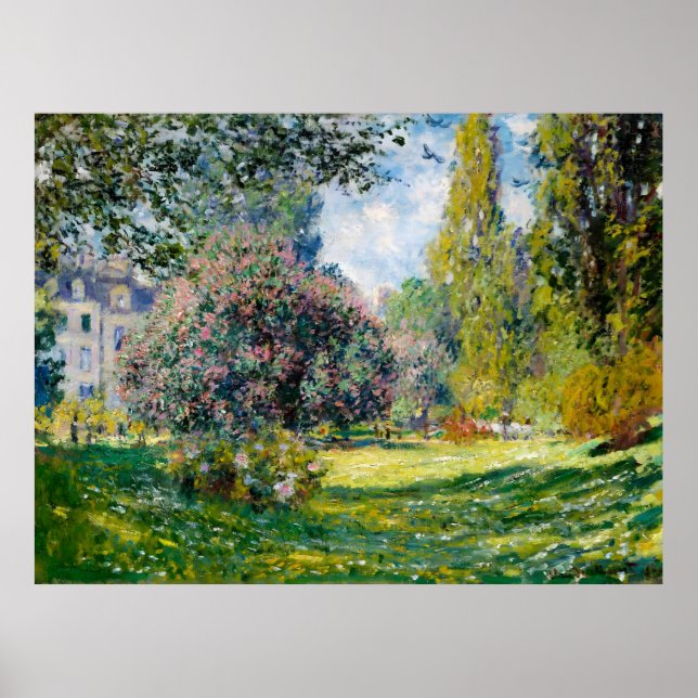 Poster Claude Monet, Landscape, Parc Monceau, 1876 (Frente)