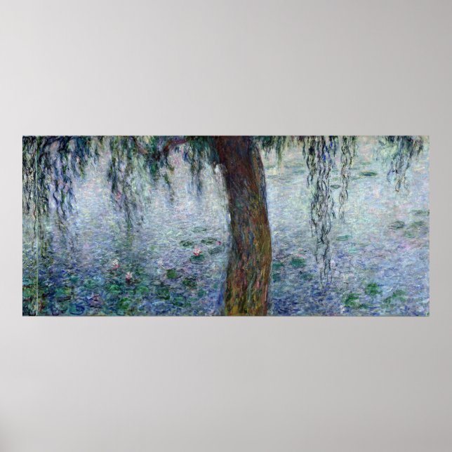 Poster Claude Monet | Líquidas Aquáticas Varrendo direito (Frente)