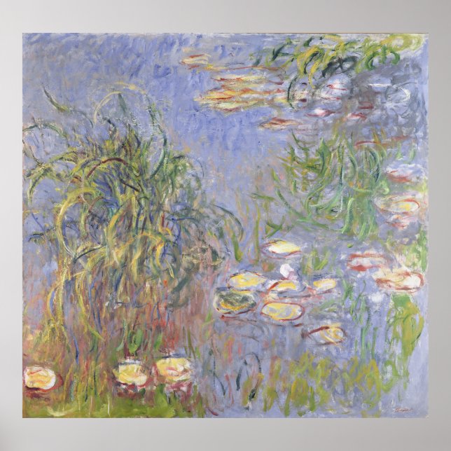 Poster Claude Monet | Lírios-Água, Aglomerado de Grama (Frente)