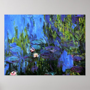Poster Claude Monet: Lírios-Água, índigo azul
