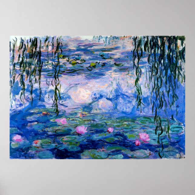 Poster Claude Monet - Lírios Azuis (Frente)