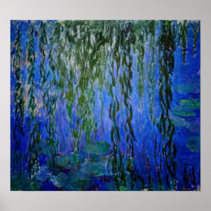 Poster Claude Monet - Lírios d'água com salgueiro chor