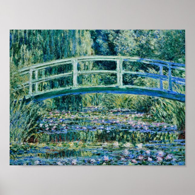 Poster Claude Monet - Lírios De Água E Ponte Japonesa (Frente)