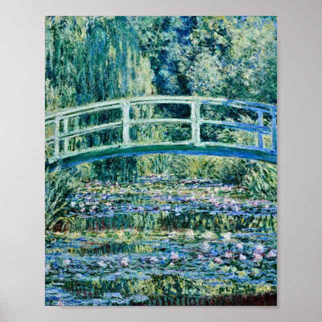 Poster Claude Monet - Lírios De Água E Ponte Japonesa (Frente)