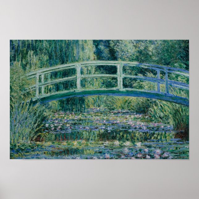 Poster Claude Monet - Lírios de Água e Ponte Japonesa (Frente)