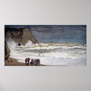 Poster Claude Monet - Mar duro em Etretat