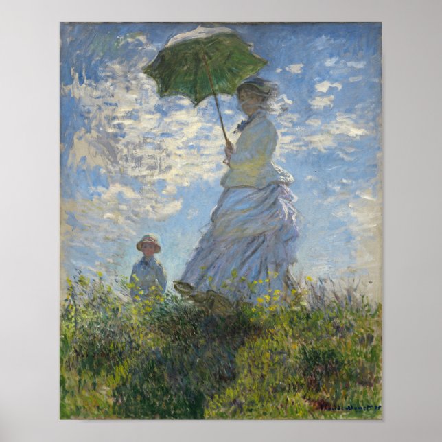 Poster Claude Monet Mulher Com Parasol (Frente)