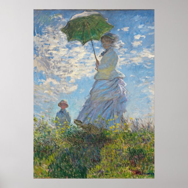 Pôster Claude Monet | Mulher com Parasol (Frente)