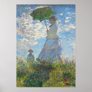 Pôster Claude Monet Mulher com Parasol