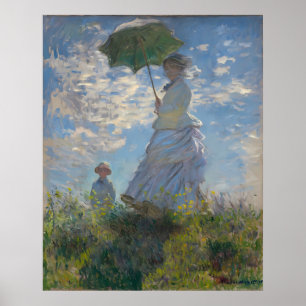 Poster Claude Monet - Mulher com Parasol La Promenade