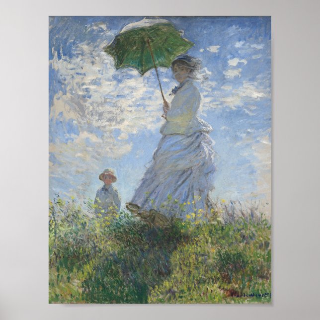Poster Claude Monet- Mulher com um parasol (Frente)