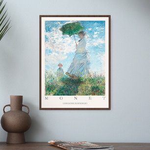 Poster Claude Monet Mulher Parasol Madame Seu Filho 1875