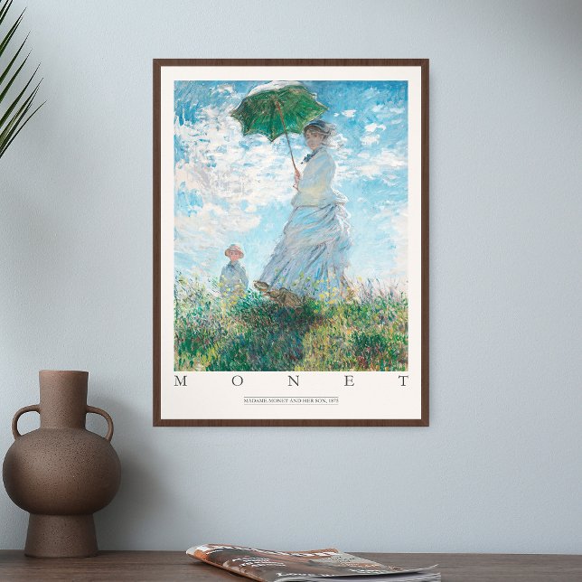 Poster Claude Monet Mulher Parasol Madame Seu Filho 1875  (Criador carregado)
