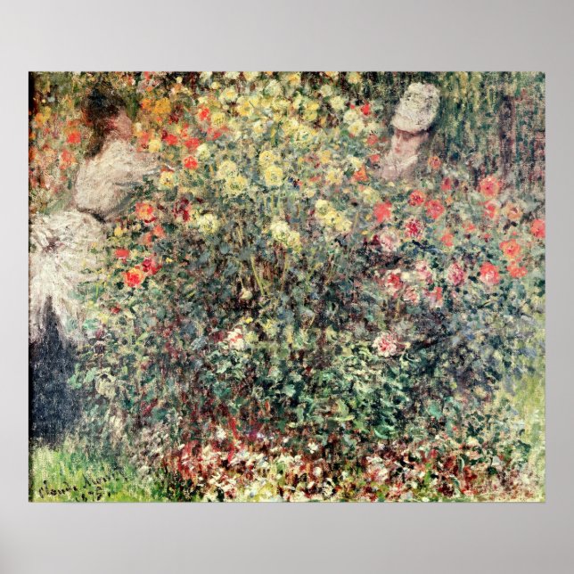 Poster Claude Monet | Mulheres nas Flores, 1875 (Frente)