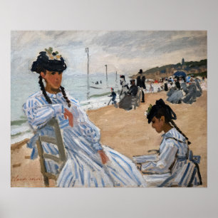 Poster Claude Monet - Na praia em Trouville