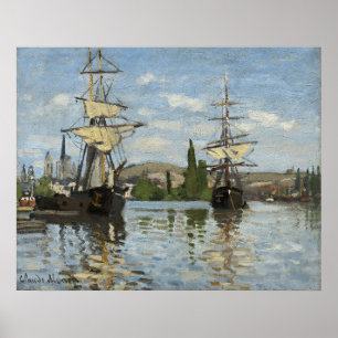 Poster Claude Monet naves na Viagem do rio Sena