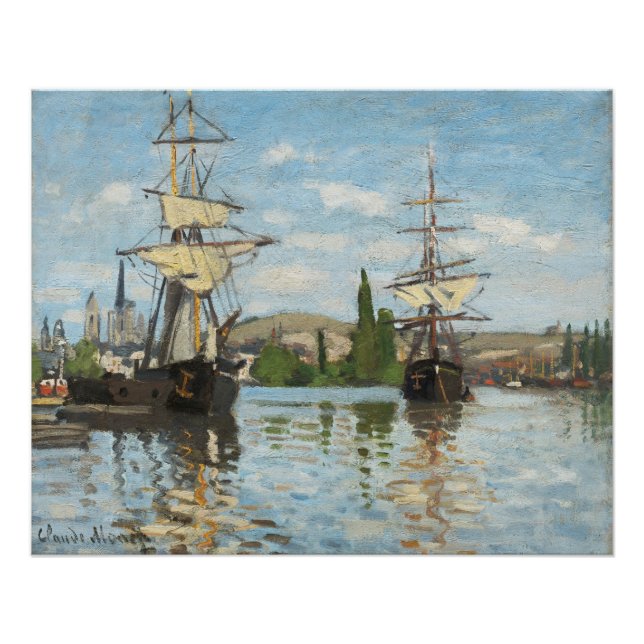 Pôster Claude Monet | Navios que navegam na rede de cerco (Frente)