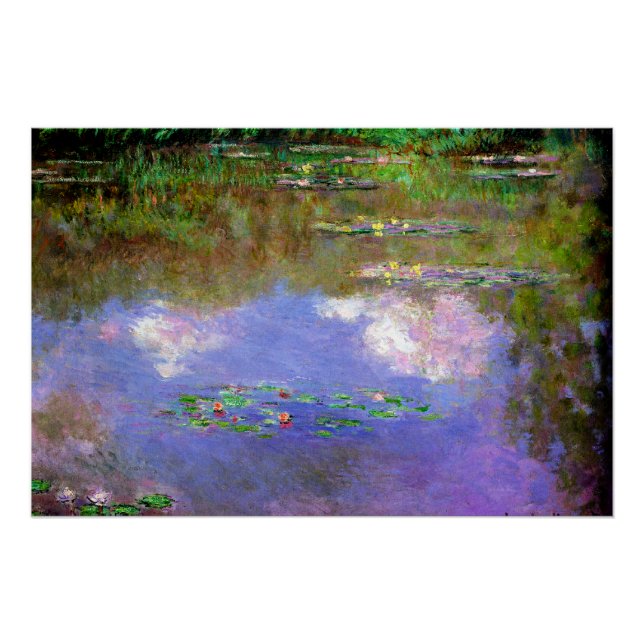 Pôster Claude Monet - Nenúfares, As Nuvens, (Frente)