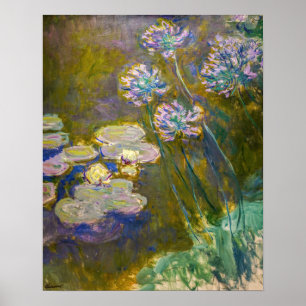 Poster Claude Monet - Nenúfares e Agapanthus