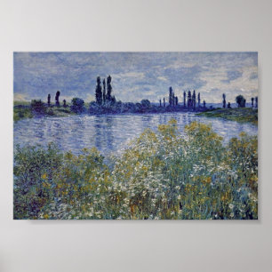 Pôster Claude Monet - No banco de Seine em Vetheuil