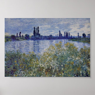 Pôster Claude Monet - No banco de Seine em Vetheuil