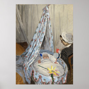 Pôster Claude Monet o berço, Camilo com filho Jean