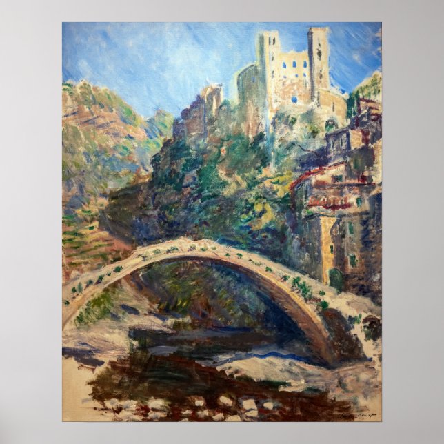Poster Claude Monet - O Castelo de Dolceacqua (Frente)