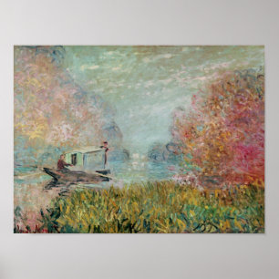 Poster Claude Monet   o estúdio do barco no Seine, 1875