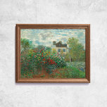 Poster Claude Monet O Jardim Artístico Arte Velha Frances<br><div class="desc">Poster de Claude Monet,  O Jardim do Artista na Argentina,  1873. Antiga pintura francesa famosa com uma casa e flores no estilo impressionista. Licença CCO,  dominio público art. Quadro não incluído.</div>