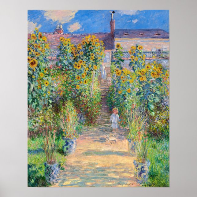 Poster Claude Monet - O Jardim do Artista em Vetheuil (Frente)
