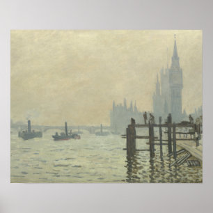 Pôster Claude Monet - O Tamisa em Westminster
