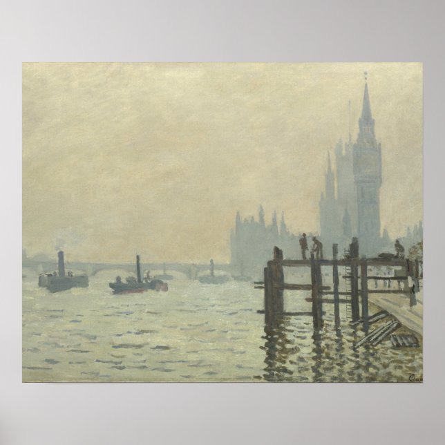 Pôster Claude Monet - O Tamisa em Westminster (Frente)