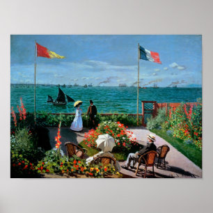 Poster Claude Monet o terraço em Sainte-Adresse, 1867