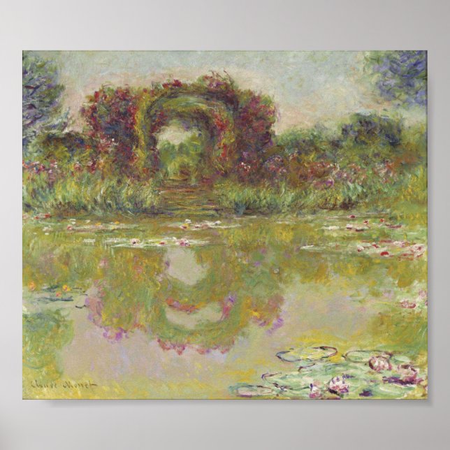 Poster Claude Monet - Os rosa - Giverny 1913 (Frente)