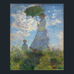 Poster Claude Monet Painting of Lady with Parasol<br><div class="desc">Claude Monet's 'Lady with a Parasol' which is of Mrs. Monet and her son. Beautiful,  evocative painting of a perfect summer day. The blue sky and white clouds shimmer with the nuances of color that Monet was able to create with his paints.</div>