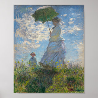 Poster Claude Monet Painting of Lady with Parasol